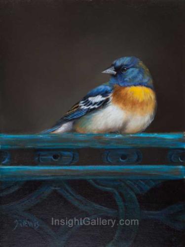 A Pause During the Day (Lazuli Bunting) by Jhenna Quinn Lewis